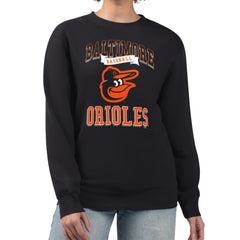 Baltimore Orioles G-III 4Her by Carl Banks Women's Team Logo Graphic Tri-Blend Fleece Pullover Sweatshirt Black
