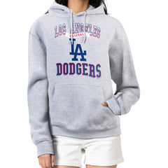 Los Angeles Dodgers G-III 4Her by Carl Banks Women's Team Logo Graphic Fleece Pullover Hoodie Heather Gray