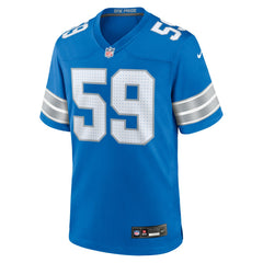 Giovanni Manu Detroit Lions Team Game Jersey - Blue