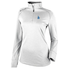 Los Angeles Dodgers Women's Cooperstown Collection Shotgun 2.0 Omni-Wick Quarter-Zip Top - White | Columbia