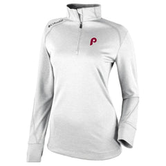 Philadelphia Phillies Women's Cooperstown Collection Shotgun 2.0 Omni-Wick Quarter-Zip Top - White | Columbia
