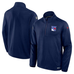 New York Rangers Fanatics Big & Tall Authentic Pro Quarter-Zip Top Navy