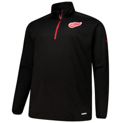 Detroit Red Wings Fanatics Big & Tall Authentic Pro Quarter-Zip Top Black
