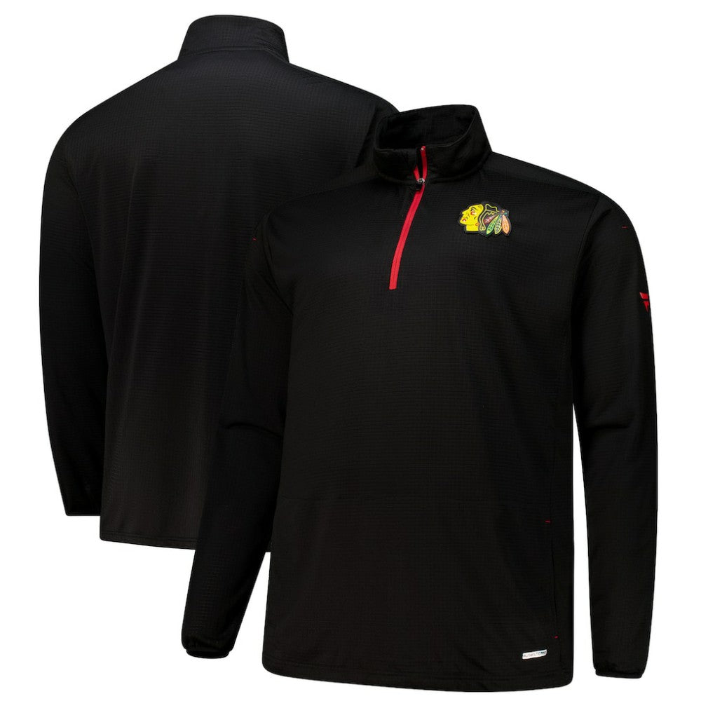 Chicago Blackhawks Fanatics Big & Tall Authentic Pro Quarter-Zip Top Black
