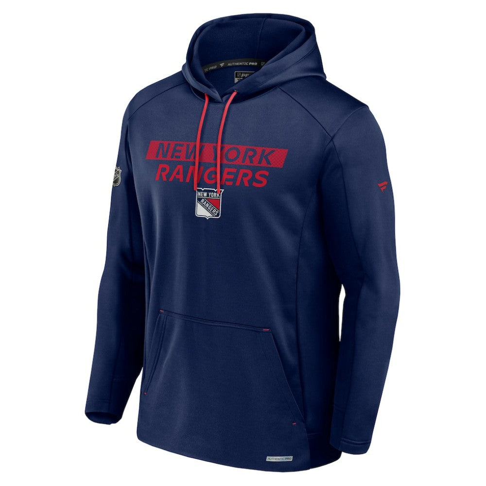 New York Rangers Fanatics Big & Tall Authentic Pro Pullover Hoodie Blue