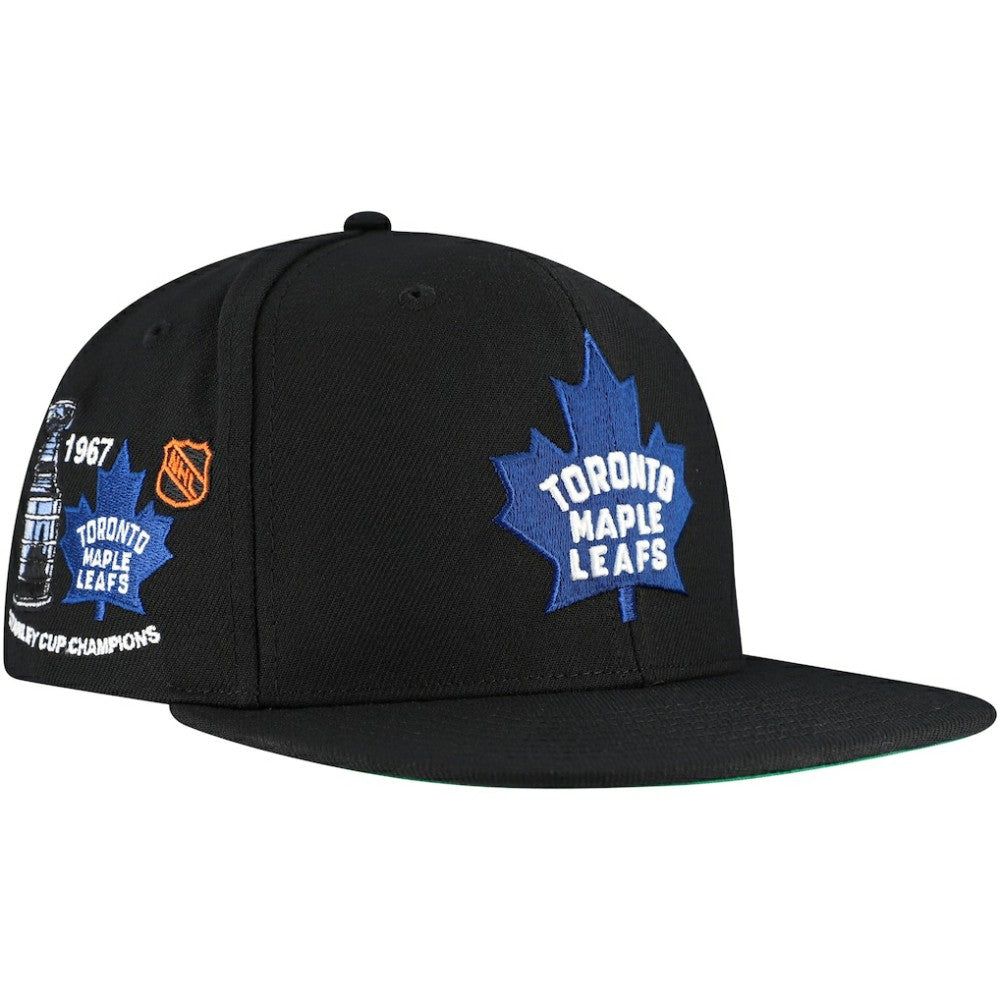 Toronto Maple Leafs Mitchell & Ness Core Top Spot Snapback Hat Black