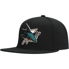 San Jose Sharks Mitchell & Ness Core Top Spot Snapback Hat Black
