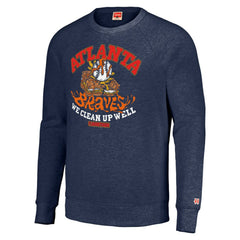 Atlanta Braves MLB x Guy Fieri’s Flavortown Unisex Tri-Blend Pullover Sweatshirt Navy