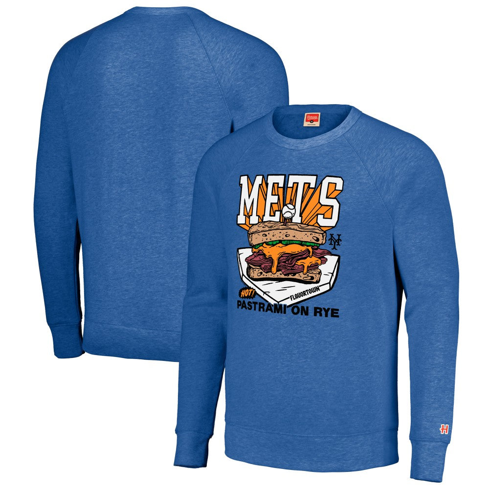 New York Mets MLB x Guy Fieri’s Flavortown Unisex Tri-Blend Pullover Sweatshirt Royal