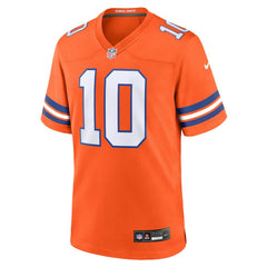 Bo Nix Denver Broncos Mile High Collection 1977 Throwback Player Game Jersey - Orange