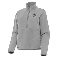 Seattle Mariners Antigua Women's Figure Half-Zip Sweatshirt Gray