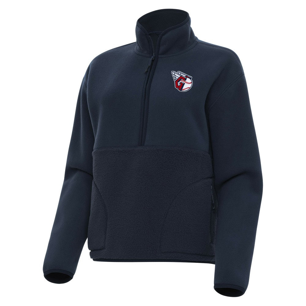 Cleveland Guardians Antigua Women's Figure Half-Zip Sweatshirt Navy