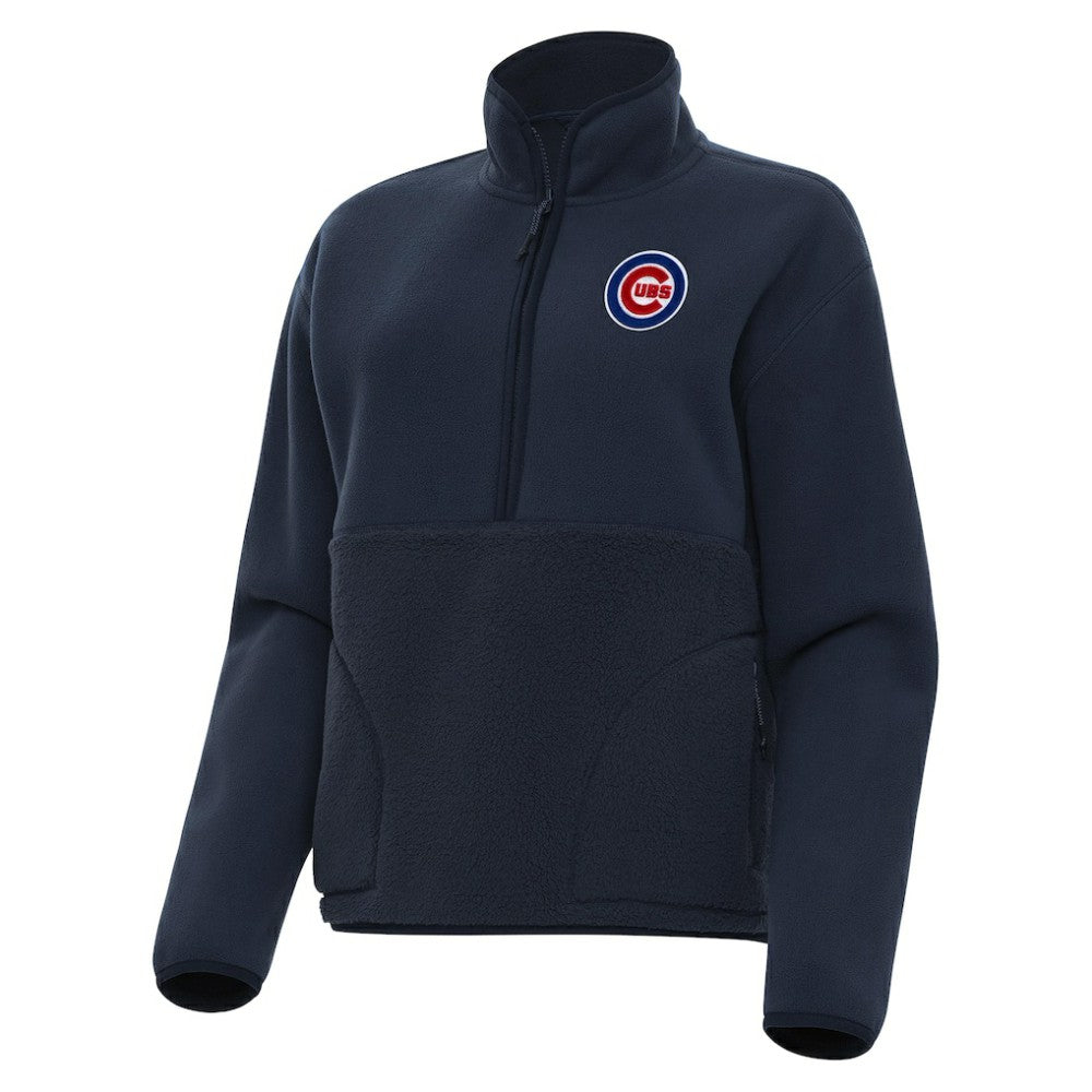 Chicago Cubs Antigua Women's Figure Half-Zip Sweatshirt Navy