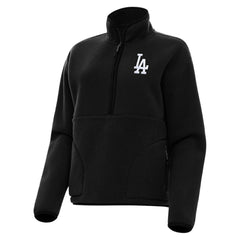 Los Angeles Dodgers Antigua Women's Figure Half-Zip Sweatshirt Black