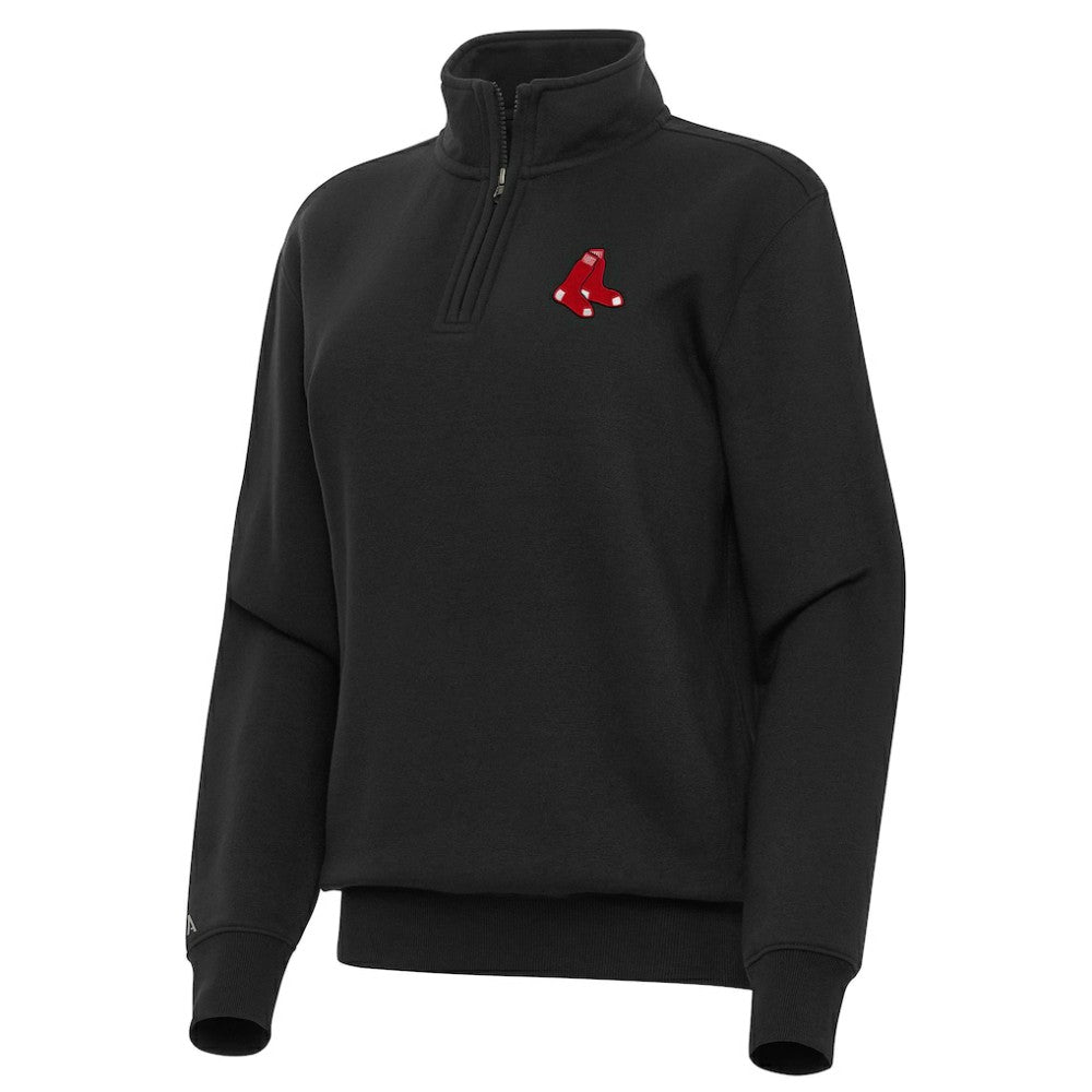 Boston Red Sox Antigua Women's Victory Quarter-Zip Sweatshirt Black