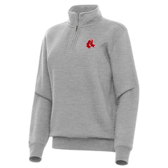 Boston Red Sox Antigua Women's Victory Quarter-Zip Sweatshirt Heather Gray