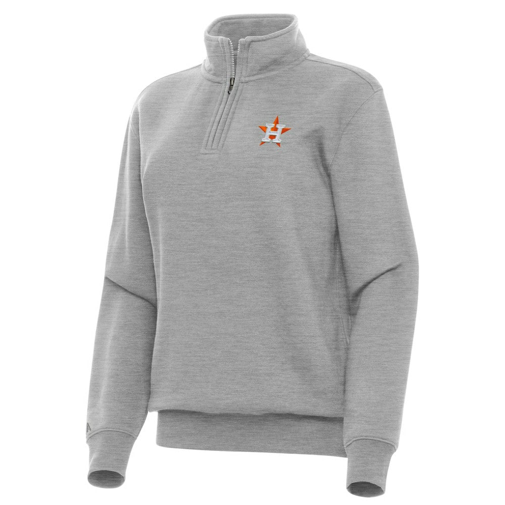 Houston Astros Antigua Women's Victory Quarter-Zip Sweatshirt Heather Gray