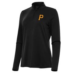 Pittsburgh Pirates Antigua Women's Reprocess Quarter-Zip Top - Black