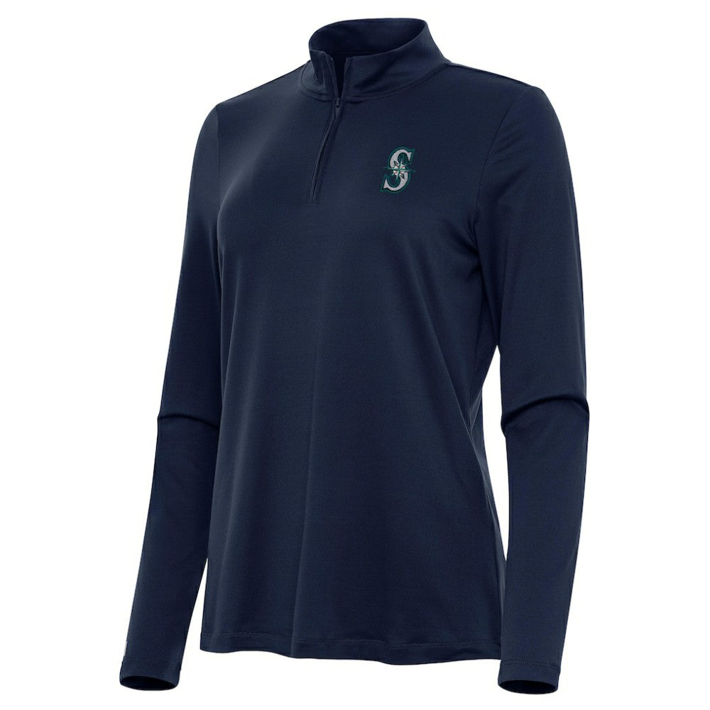 Seattle Mariners Antigua Women's Reprocess Quarter-Zip Top - Navy