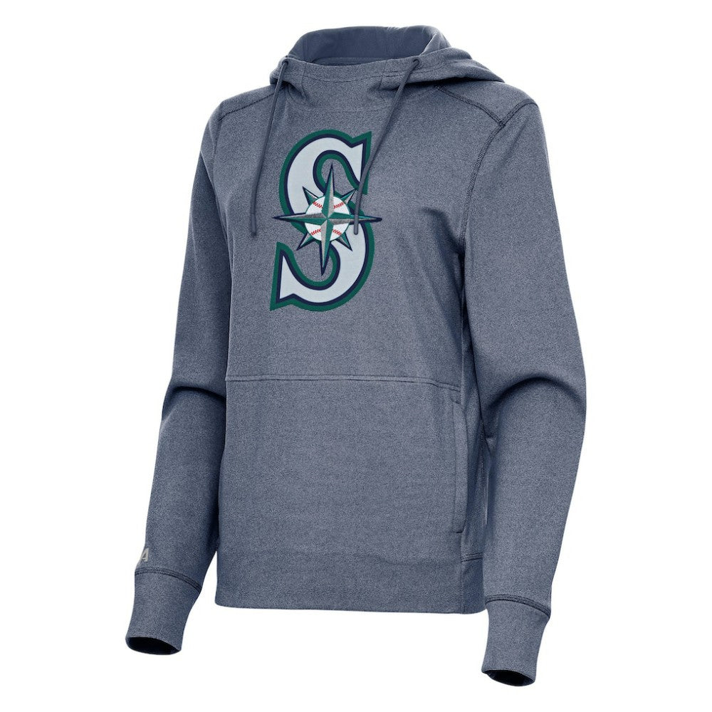 Seattle Mariners Antigua Women's Justice Pullover Hoodie Heather Navy