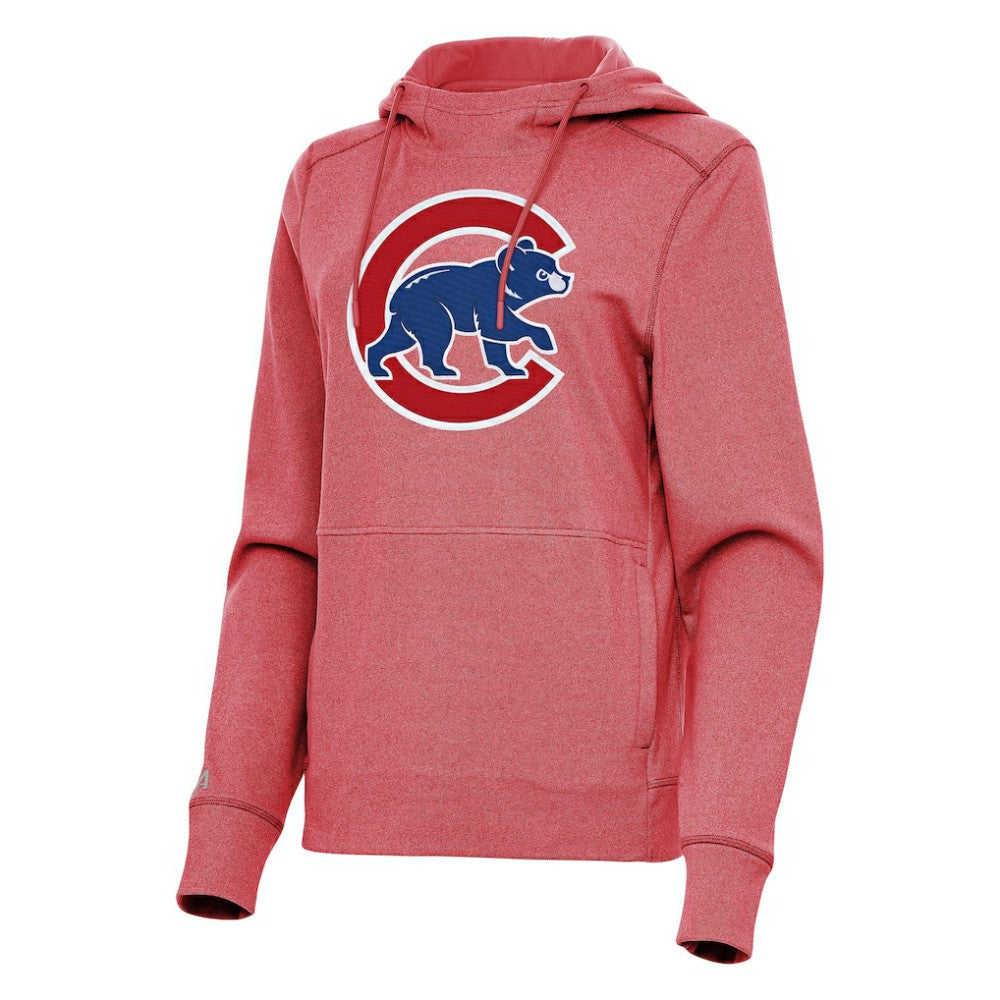 Chicago Cubs Antigua Women's Justice Pullover Hoodie Heather Red