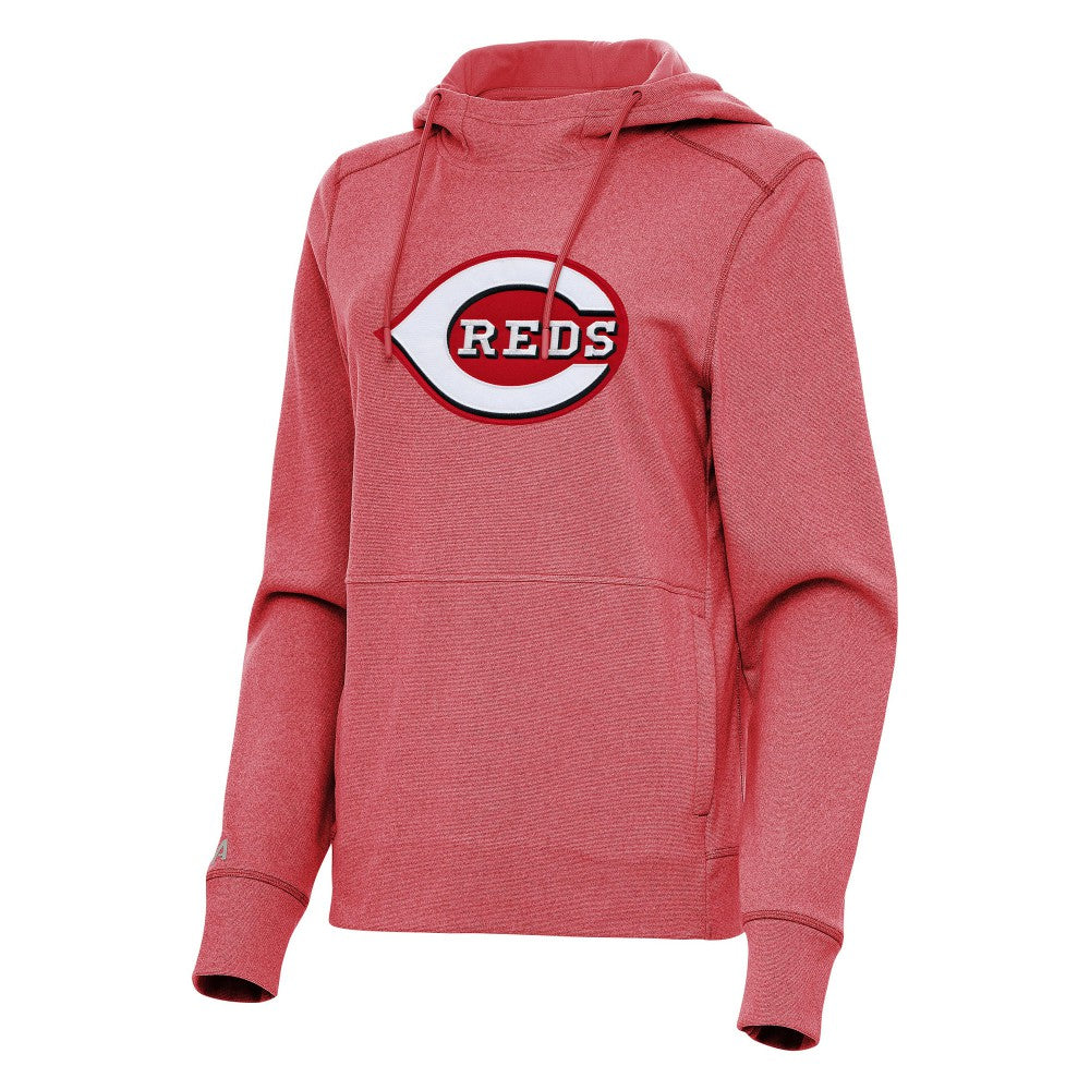 Cincinnati Reds Antigua Women's Justice Pullover Hoodie Heather Red