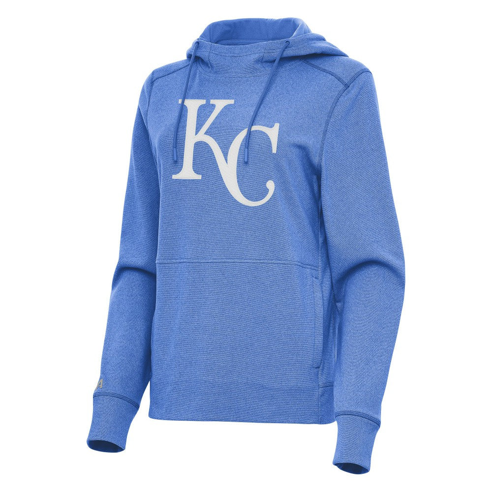 Kansas City Royals Antigua Women's Justice Pullover Hoodie Heather Light Blue