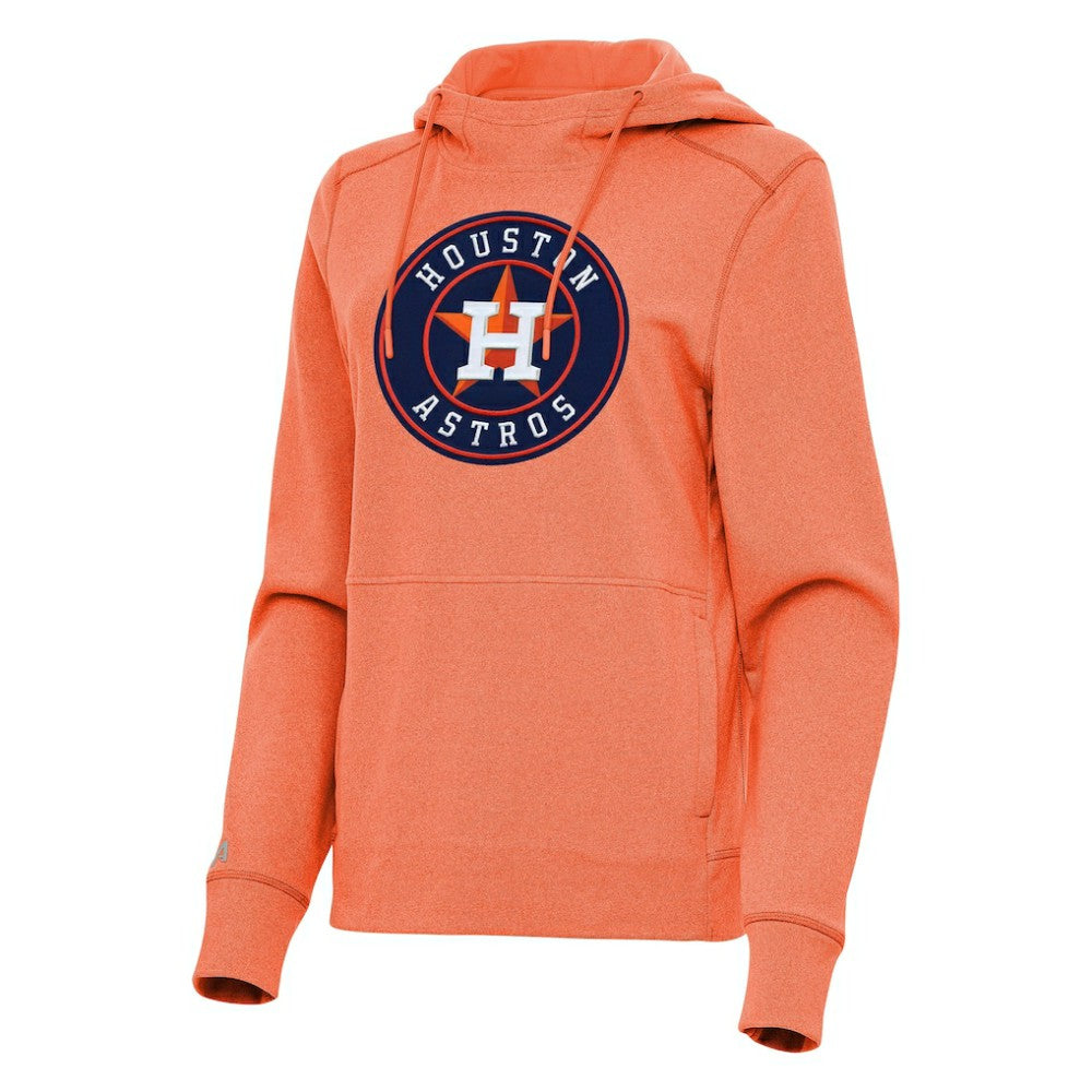 Houston Astros Antigua Women's Justice Pullover Hoodie Heather Orange