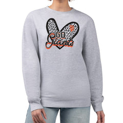 San Francisco Giants G-III 4Her by Carl Banks Women's Leopard Heart Pullover Sweatshirt Heather Gray