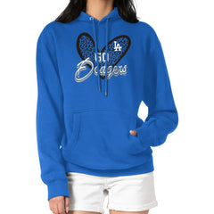 Los Angeles Dodgers G-III 4Her by Carl Banks Women's Leopard Heart Pullover Hoodie Royal
