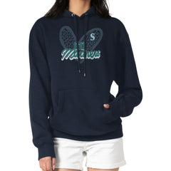 Seattle Mariners G-III 4Her by Carl Banks Women's Leopard Heart Pullover Hoodie Navy