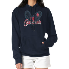 St. Louis Cardinals G-III 4Her by Carl Banks Women's Leopard Heart Pullover Hoodie Navy