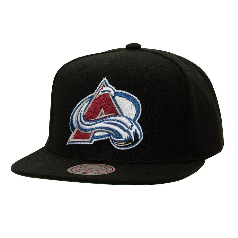 Colorado Avalanche Mitchell & Ness Core Top Spot Snapback Hat Black
