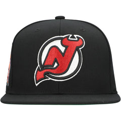 New Jersey Devils Mitchell & Ness Core Top Spot Snapback Hat Black