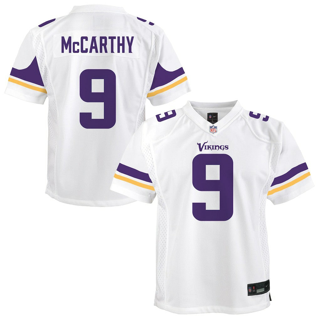 J.J. McCarthy Minnesota Vikings Youth Game Jersey - White