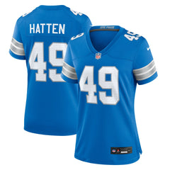 Hogan Hatten Detroit Lions Women's Game Jersey - Blue