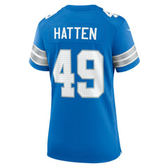 Hogan Hatten Detroit Lions Women's Game Jersey - Blue