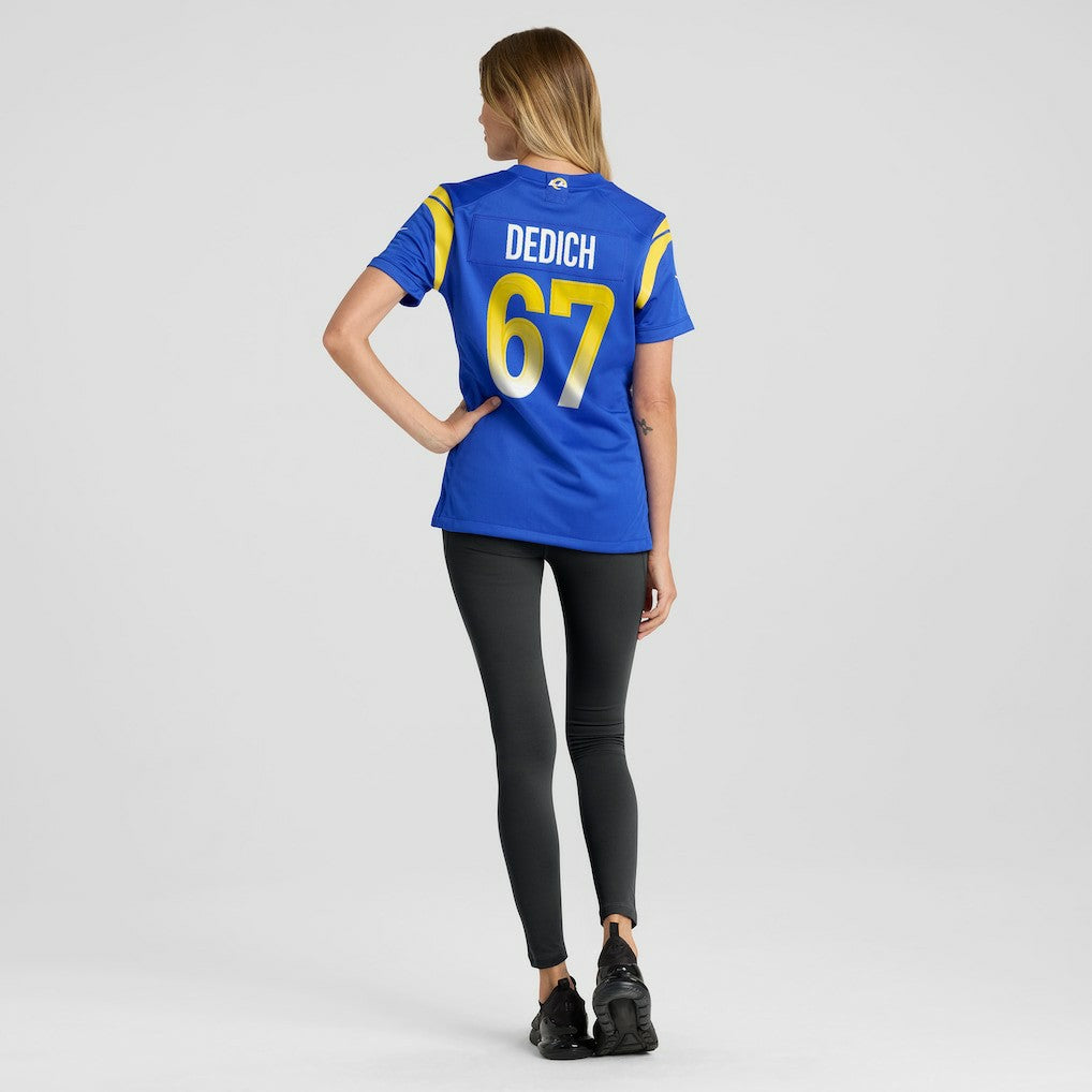 Justin Dedich Los Angeles Rams Women's Game Jersey - Royal