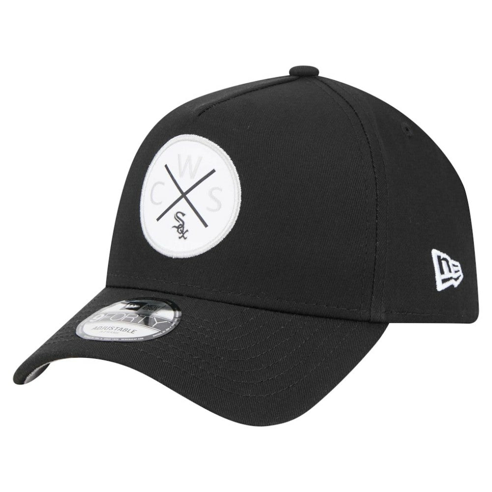 Chicago White Sox 9FORTY A-Frame Adjustable Hat Black | New Era