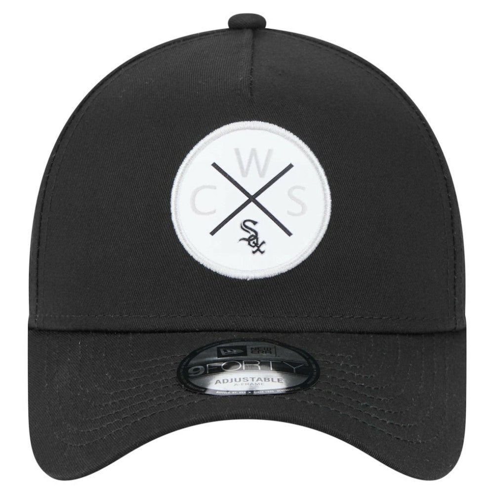 Chicago White Sox 9FORTY A-Frame Adjustable Hat Black | New Era