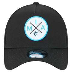 Miami Marlins 9FORTY A-Frame Adjustable Hat Black | New Era