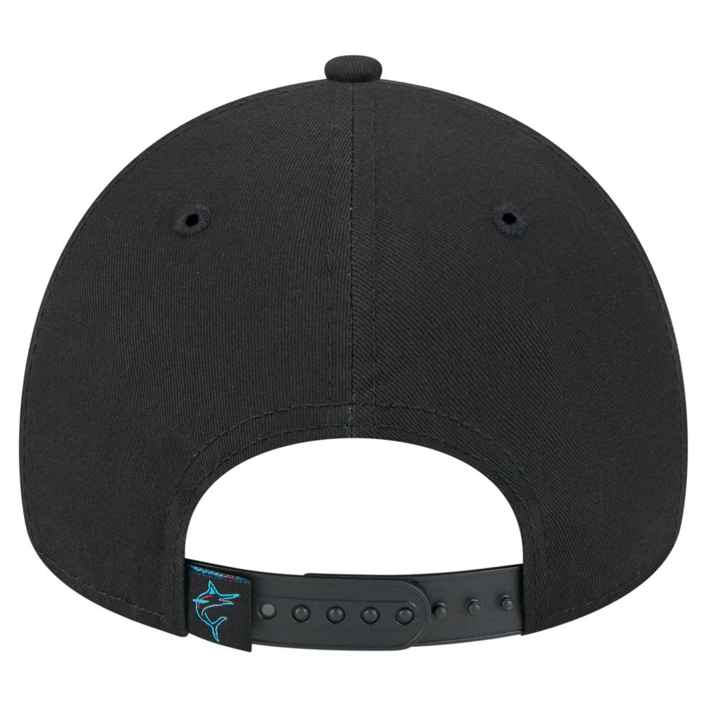 Miami Marlins 9FORTY A-Frame Adjustable Hat Black | New Era