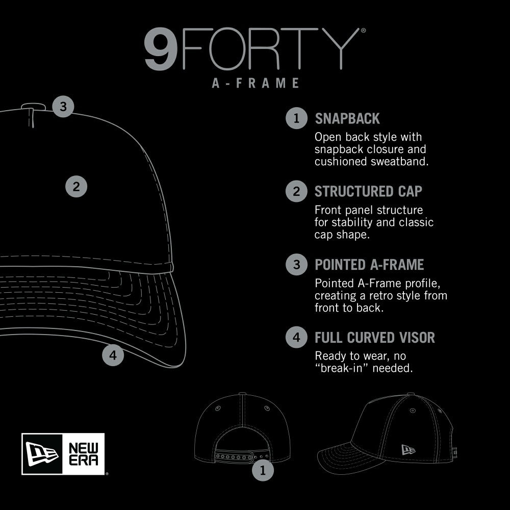 Miami Marlins 9FORTY A-Frame Adjustable Hat Black | New Era
