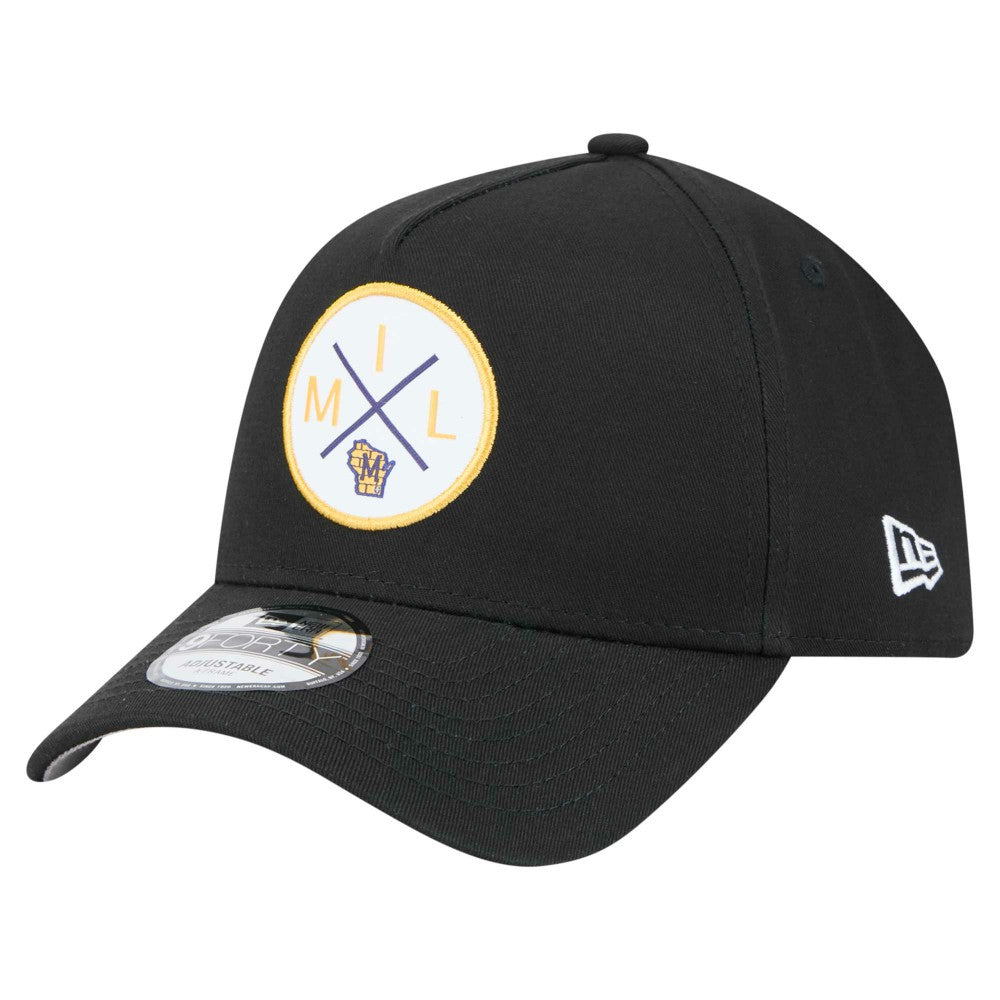 Milwaukee Brewers 9FORTY A-Frame Adjustable Hat Black | New Era