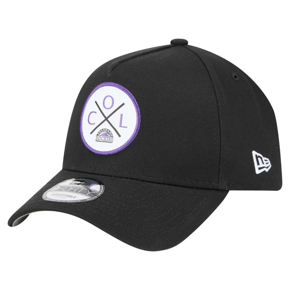 Colorado Rockies 9FORTY A-Frame Adjustable Hat Black | New Era