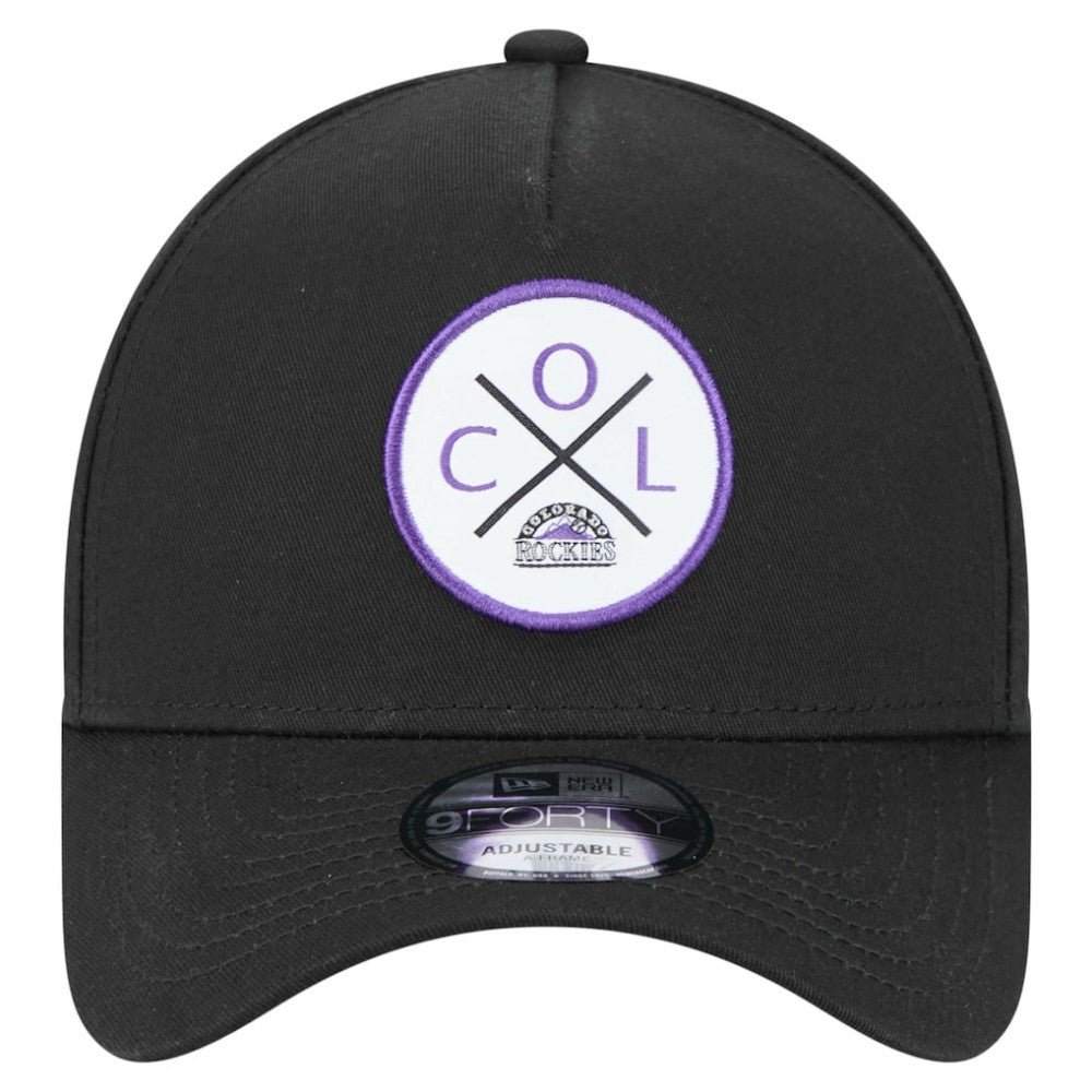 Colorado Rockies 9FORTY A-Frame Adjustable Hat Black | New Era