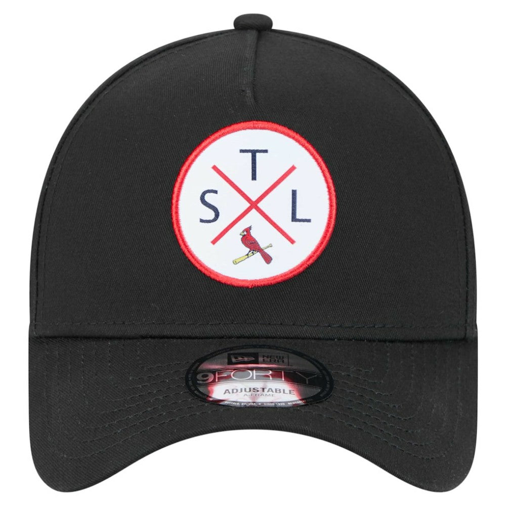 St. Louis Cardinals 9FORTY A-Frame Adjustable Hat Black | New Era
