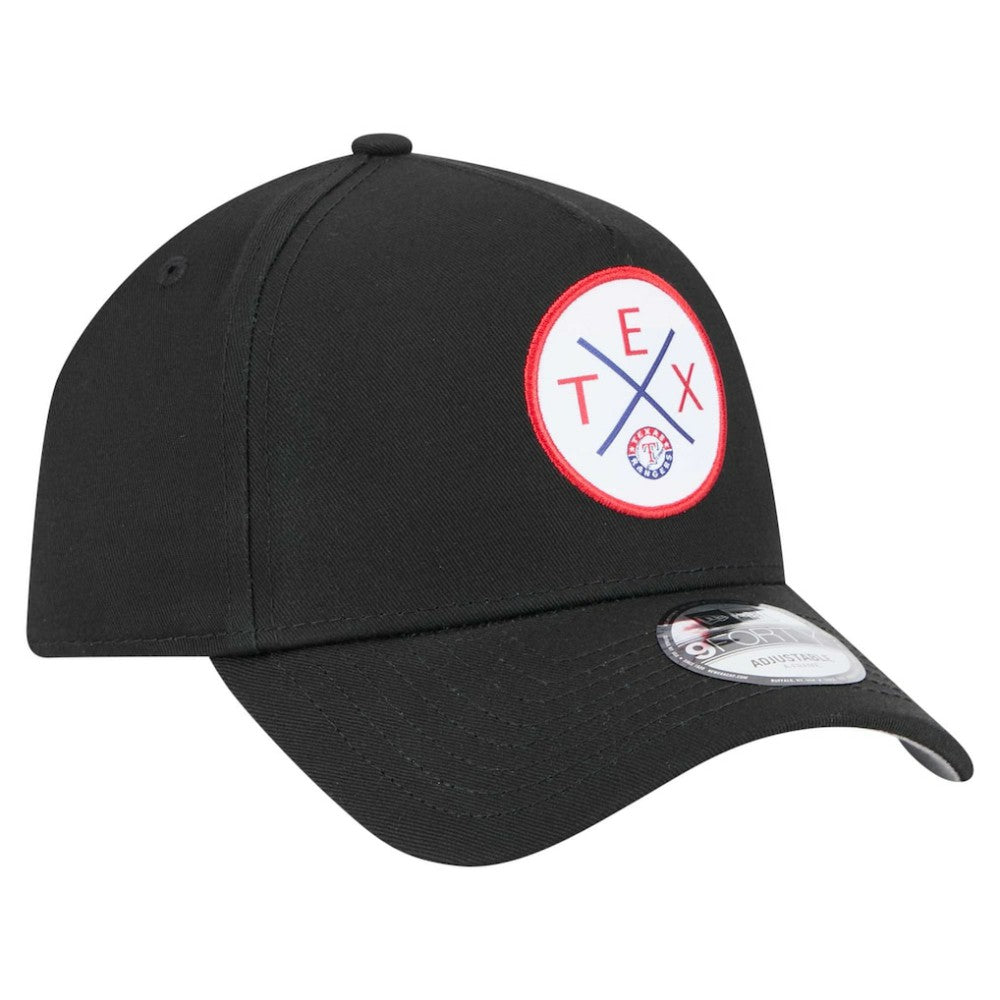 Texas Rangers 9FORTY A-Frame Adjustable Hat Black | New Era