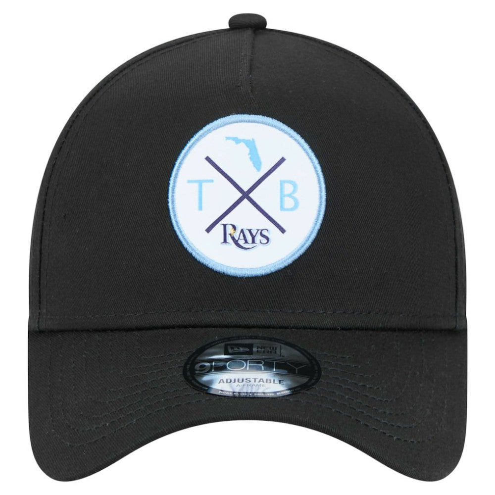 Tampa Bay Rays 9FORTY A-Frame Adjustable Hat Black | New Era