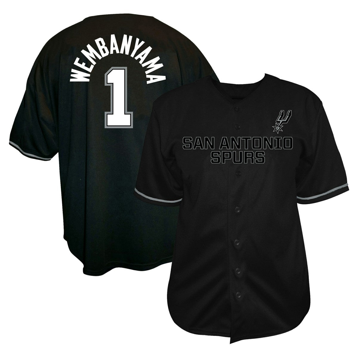Victor Wembanyama San Antonio Spurs Profile Big & Tall Name & Number Button-Up Jersey - Black outlet
